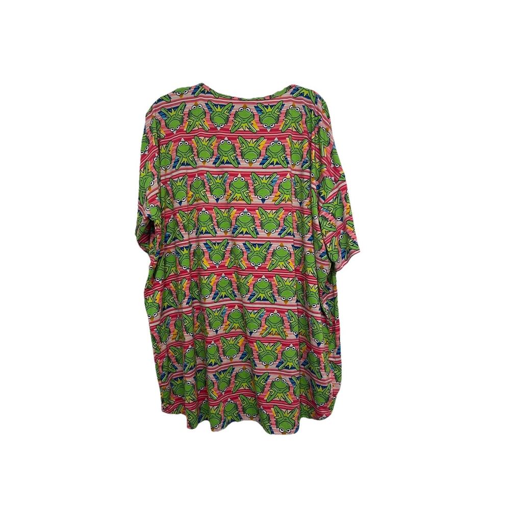 LuLaRoe Disney Kermit The Frog Bright Color Block 3x Irma Tunic Top Soft Strech - Picture 2 of 8